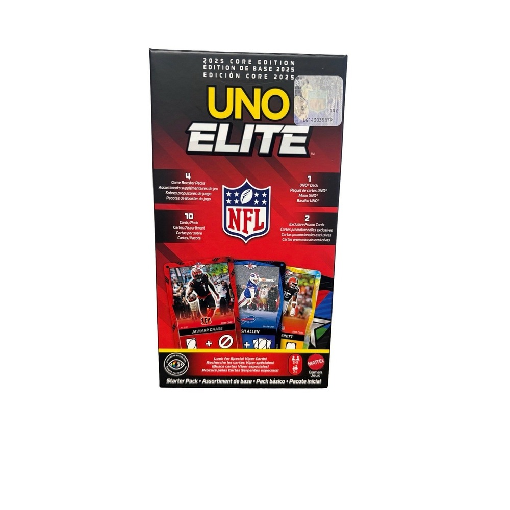 2025 UNO Elite NFL Starter Pack Core Edition - 4 Booster Packs 2‎ Promo